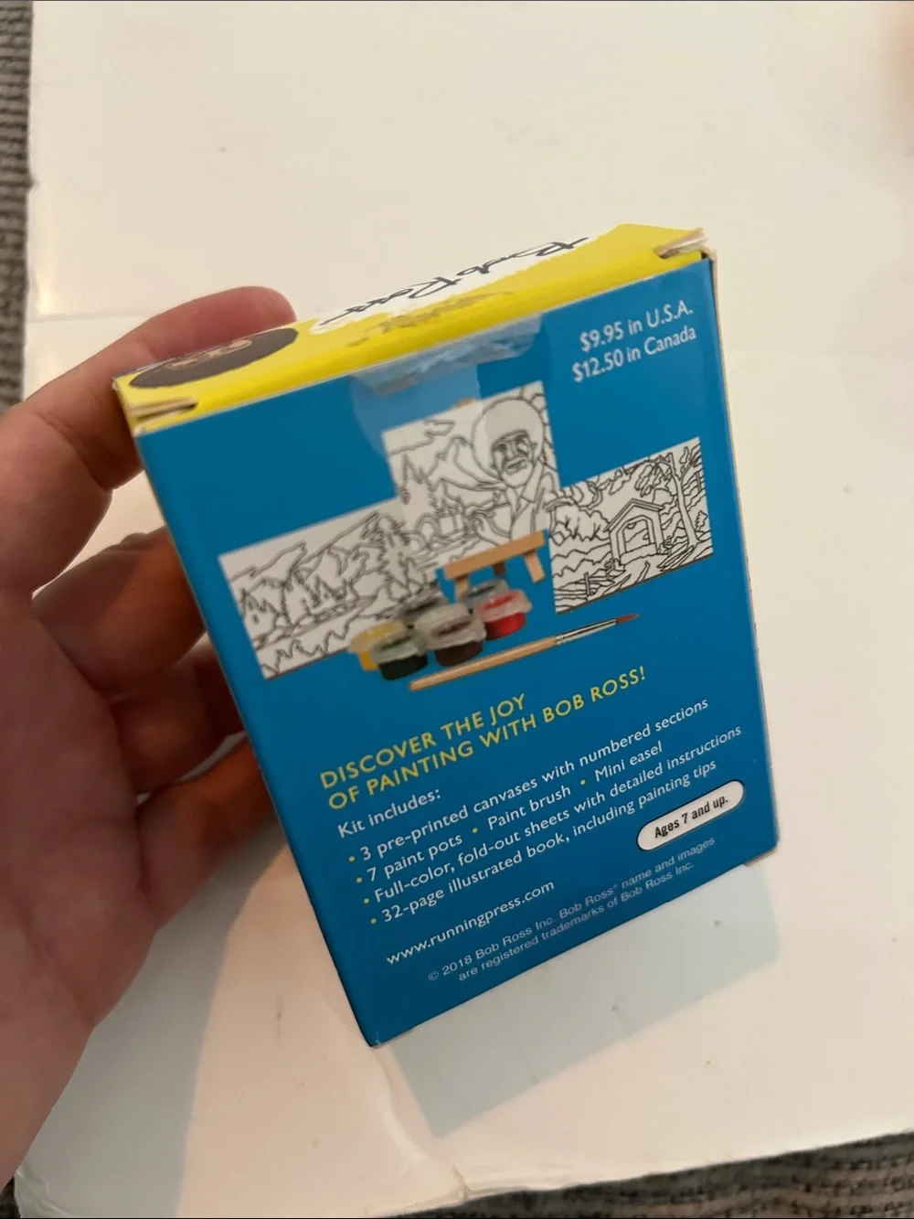 Bob Ross mini paint by numbers art kit NEW with mini easel and canvases etc